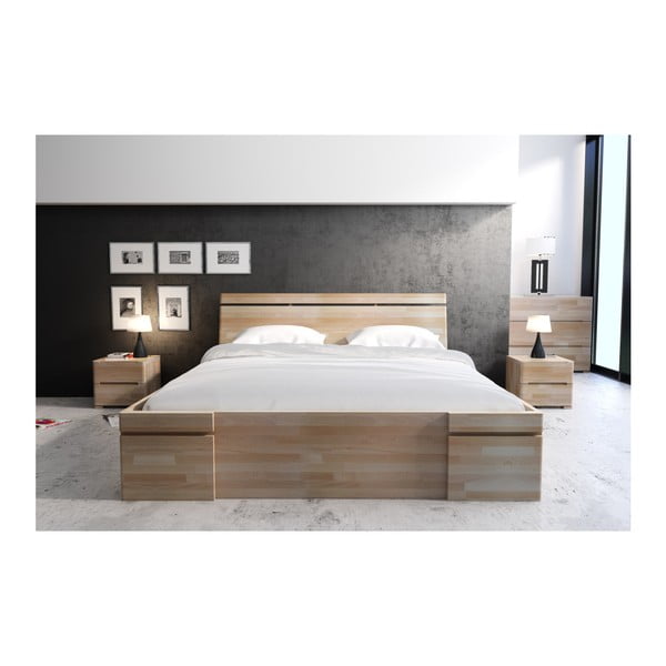 Pat dublu din lemn de fag, cu sertar, SKANDICA Sparta Maxi, 180 x 200 cm-image-4