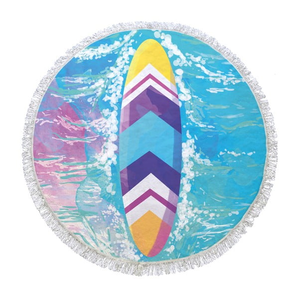 Prosop de baie rotund Surf Surf Surf, ⌀ 105 cm