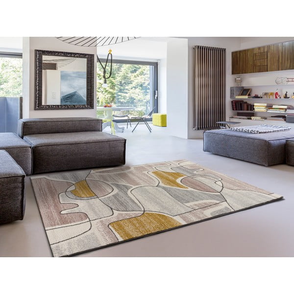 Covor galben/crem 135x190 cm Ashley – Universal-image-1