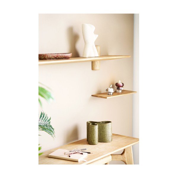 Raft în culoare naturală deschisă din lemn de stejar 110 cm Calcata – House Nordic-image-3