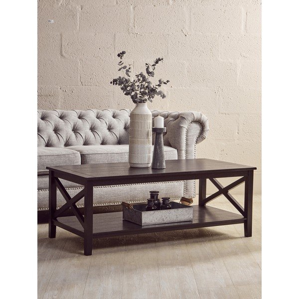 Măsuță de cafea neagră 60x120 cm Heritage – Premier Housewares-image-3