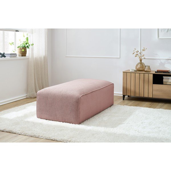 Taburet modular roz cu tapițerie din catifea reiată Megeve – Bobochic Paris-image-4