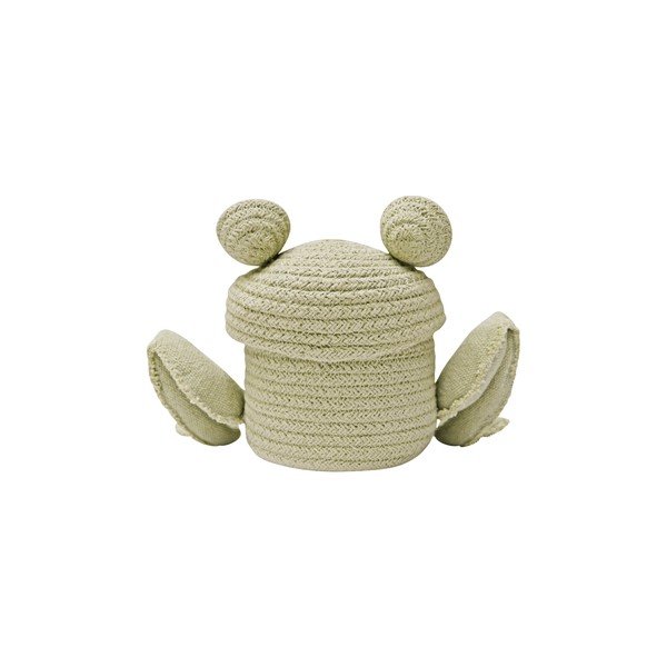 Coș de jucării pentru copii verde din material textil ø 15x15 cm Mini Fred the Frog – Lorena Canals-image-4