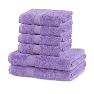 Set 6 prosoape din bumbac DecoKing Marina, violet deschis