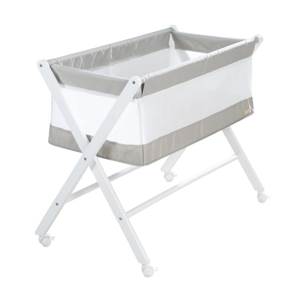 Pătuț leagăn alb cu roți pliabil 90x45 cm – Roba