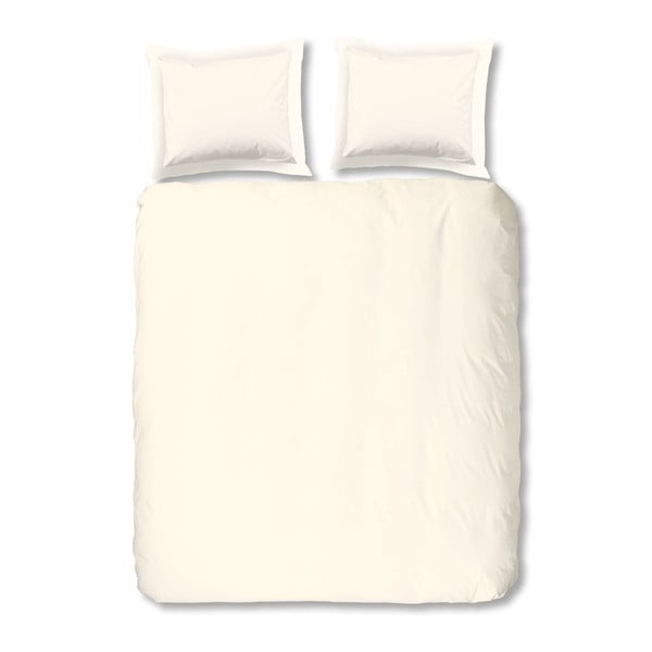 Lenjerie de pat din bumbac satinat Uni, 200 x 240 cm, alb
