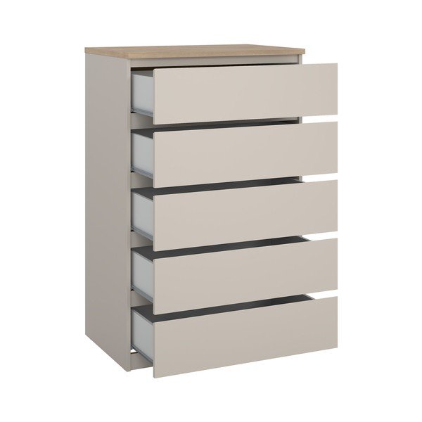 Comodă crem 77x121x50 cm Naia – Tvilum-image-3