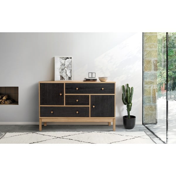 Comodă Woodman AbbeyWood, negru-maro-image-1
