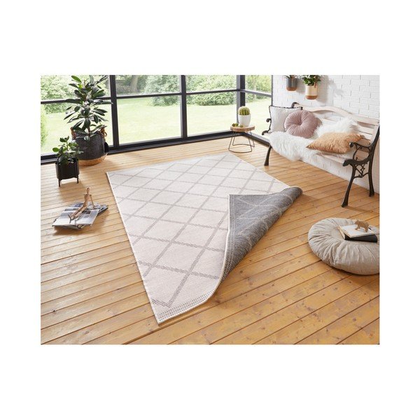 Covor reversibil adecvat interior/exterior Bougari Corsica, 80 x 350 cm, gri-crem-image-1