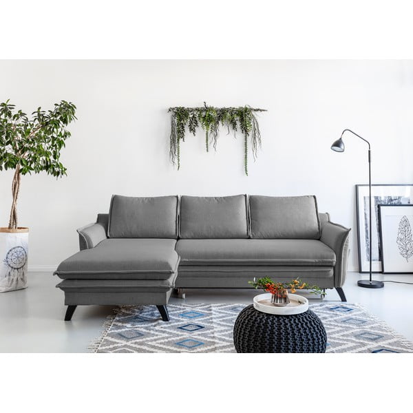 Colțar extensibil cu șezlong pe partea stângă Miuform Charming Charlie, gri închis-image-1