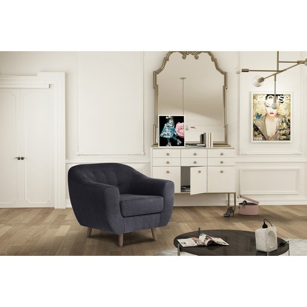 Fotoliu Jalouse Maison  Vicky, negru-image-1