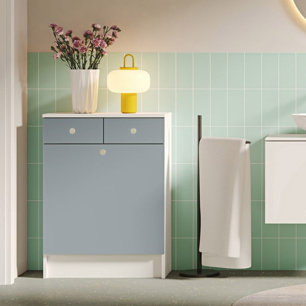 Dulap de baie alb-gri 60x82 cm Combi – TemaHome-image-1