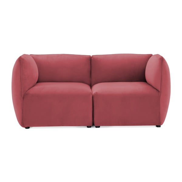 Canapea modulară cu 2 locuri Vivonita Velvet Cube, roșu - roz