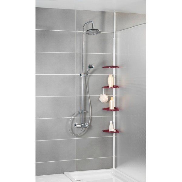 Raft telescopic pentru duș Wenko Compact, roz-image-1