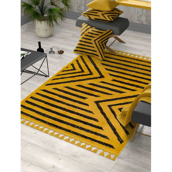 Covor galben lavabil 300x80 cm - Vitaus-image-1