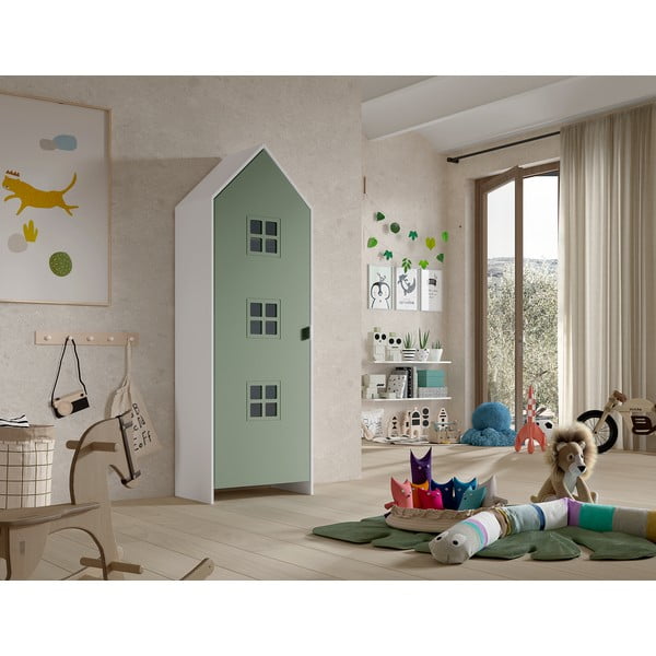 Șifonier de copii alb/verde 58x172x37 cm Casami Bruges – Vipack-image-1
