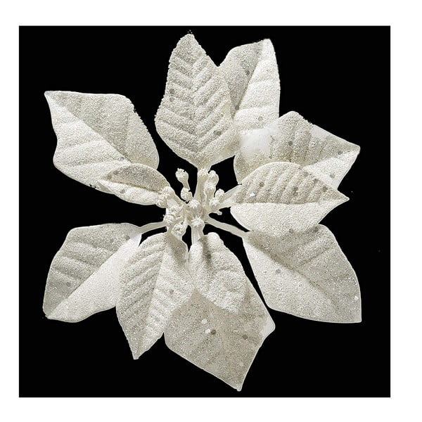 Decorațiune din plastic în formă de floare pentru Crăciun DecoKing Nina, bej - argintiu