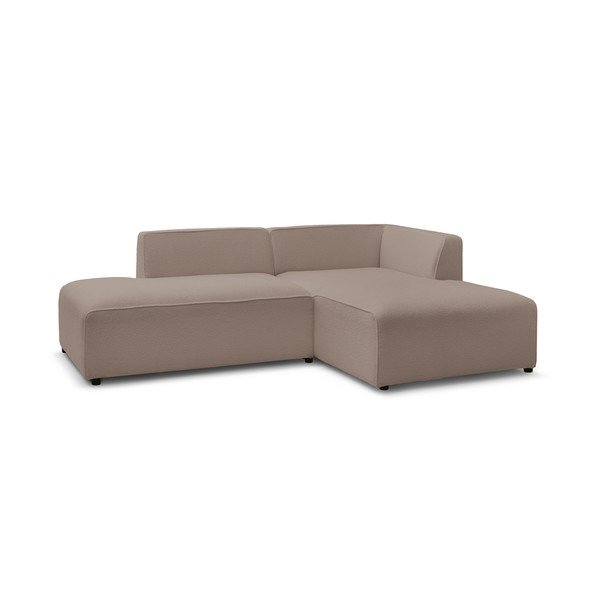 Colțar modular maro cu tapițerie din țesătură bouclé (cu colț pe partea dreaptă/în formă de ”L”) Megeve – Bobochic Paris-image-3