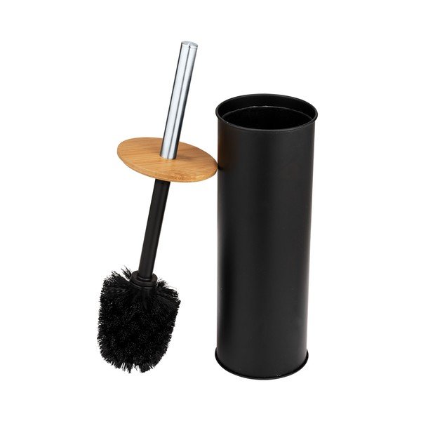 Perie de WC neagră din oțel Tortona – Wenko-image-1