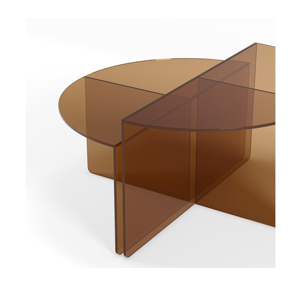 Măsuțe de cafea maro 2 buc. rotunde din sticlă ø 80 cm Velta – MOME-image-4