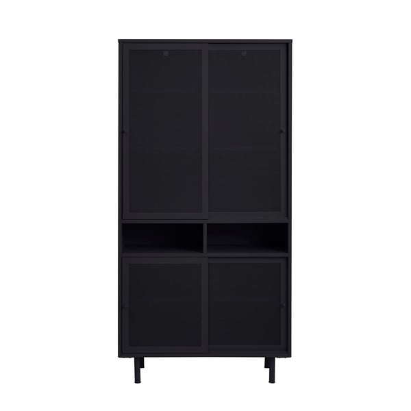 Dulap negru din metal cu ușă glisantă 90x180x40 cm Veep – Unique Furniture