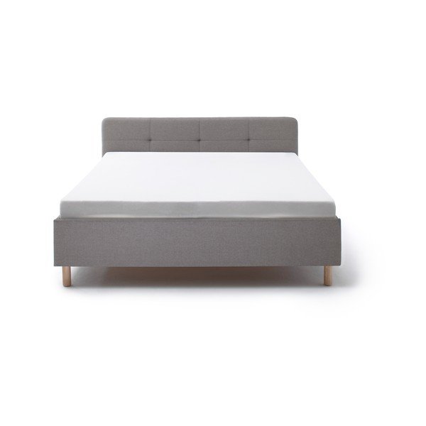 Pat matrimonial gri deschis tapițat fără somieră 180x200 cm Amelie – Meise Möbel-image-2