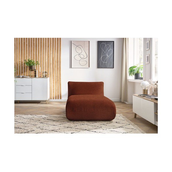 Modul pentru canapea portocaliu cu tapițerie din catifea reiată Lecomte – Bobochic Paris-image-4