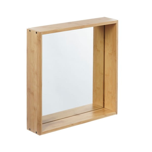 Oglindă de perete cu ramă din lemn de bambus Furniteam Design, 40 x 90 cm