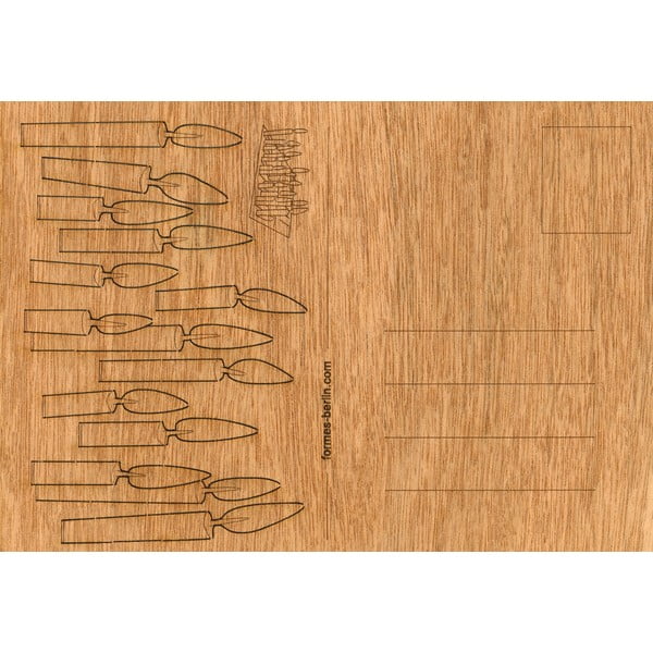 Carte poștală din lemn Formes Berlin Svíčky, 14,8 x 10,5 cm-image-1