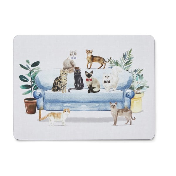 Set 4 suporturi farfurii din plută 21.5x29 cm Curious Cats - Cooksmart ®