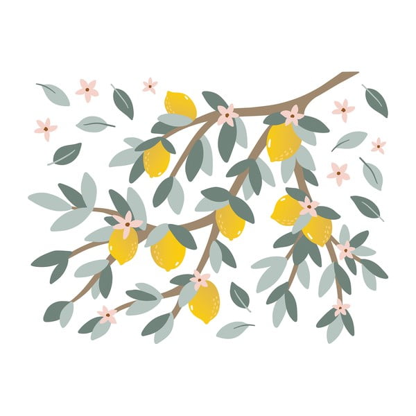 Folie cu stickere 64x48 cm Lemons On A Branch – Lilipinso