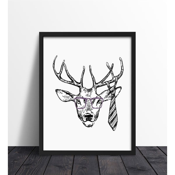 Poster cu ramă We Love Home Hipster Deer, 30 x 40 cm