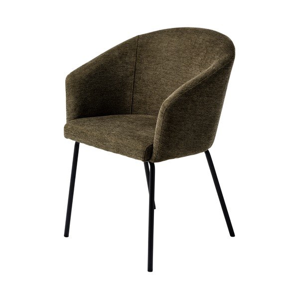 Scaun de sufragerie kaki cu cotiere tapițat Easton – Unique Furniture-image-2