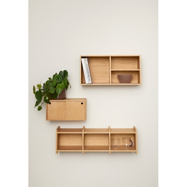 Raft în culoare naturală etajat cu aspect de lemn de stejar 80 cm Focal – Hübsch-image-2