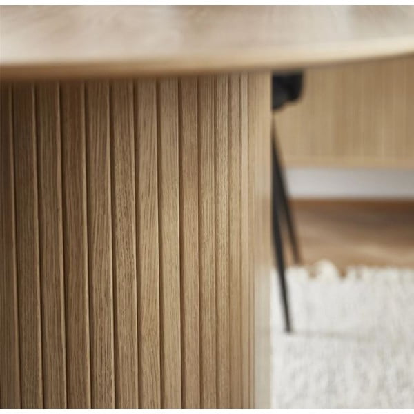 Masă de dining cu blat cu aspect de lemn de stejar 95x180 cm Nola – Unique Furniture-image-4