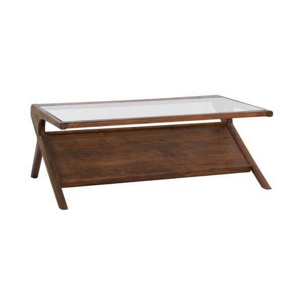 Măsuță de cafea în culoare naturală cu blat din sticlă 70x112 cm Yuki – Light & Living
