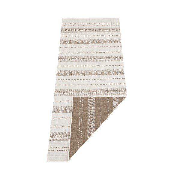 Covor reversibil adecvat interior/exterior Bougari Bahamas, 80 x 350 cm, maro-crem-image-2