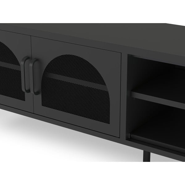 Comodă TV neagră 160x50 cm Diora – Marckeric-image-4
