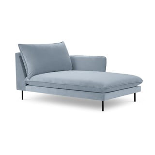 Șezlong albastru deschis cu tapițerie din catifea (cu colțar pe partea dreaptă) Vienna – Cosmopolitan Design