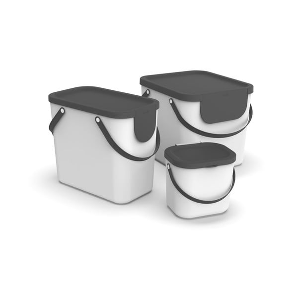 Coș de gunoi pentru deșeuri  sortate din plastic reciclat 40 L Albula - Rotho-image-4