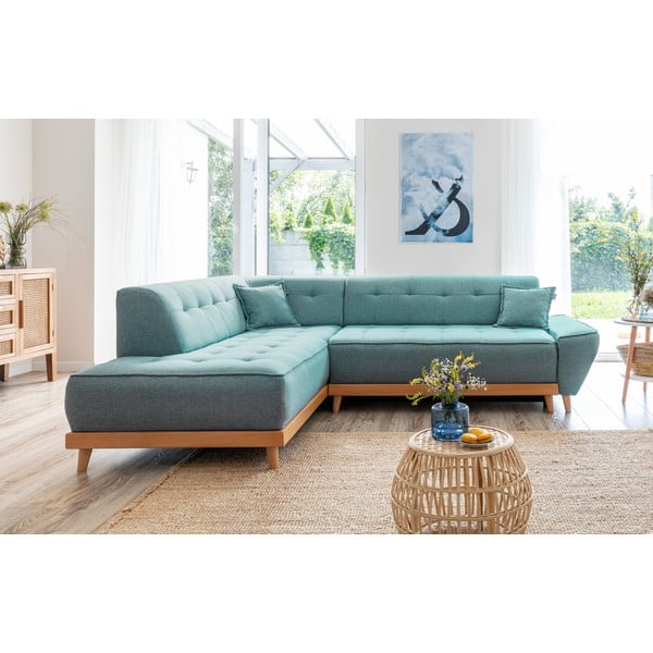 Colțar turcoaz extensibil (cu colț pe partea stângă ) Dazzling Daisy – Miuform-image-1