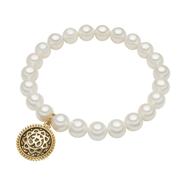 Brățară cu perle albe ⌀ 8 mm Perldesse Eve, lungime 18 cm