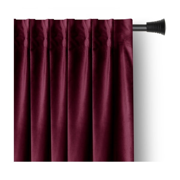 Draperie burgundy dimout (semi-opacă) din catifea 140x245 cm Pleat – Restilo