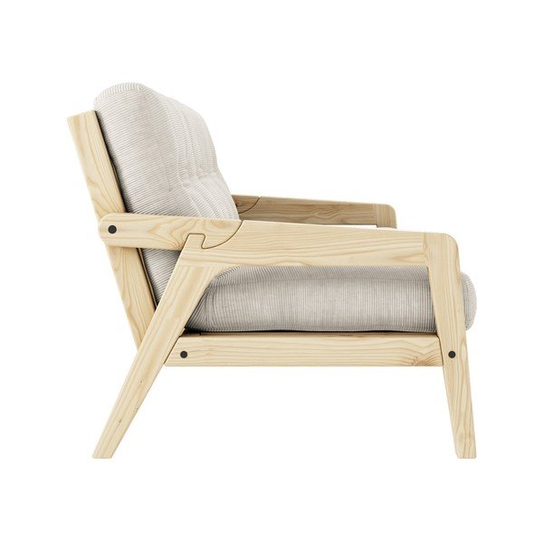 Canapea variabilă cu tapițerie din catifea reiată Karup Design Grab Raw/Natural-image-4