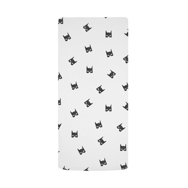 Cearceaf pentru copii alb-negru din bumbac satinat pentru pătuț cu elastic 60x120 cm Be a Hero – Butter Kings