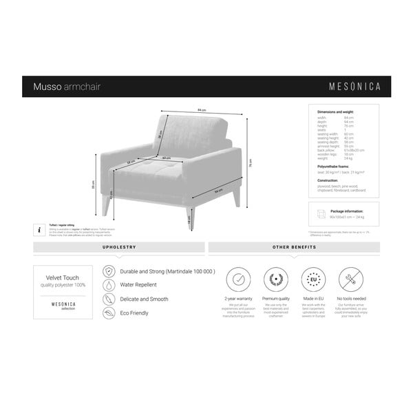 Fotoliu MESONICA Musso, albastru-image-4