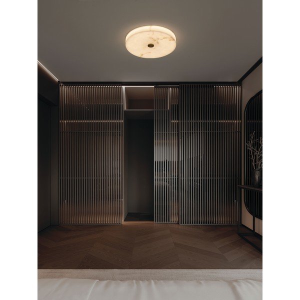 Plafonieră crem/alămie LED cu intensitate reglabilă cu aspect de piatră Serita – Nova Luce-image-1