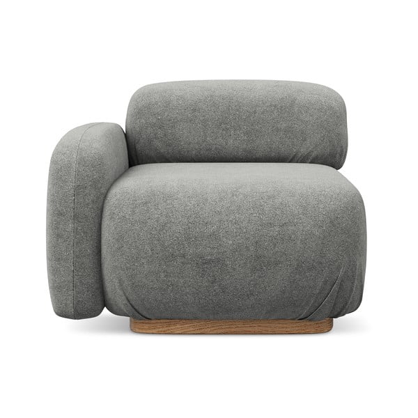 Modul pentru canapea modulară gri cu tapițerie din țesătură bouclé (cu colț pe partea stângă) Ailani – Makamii