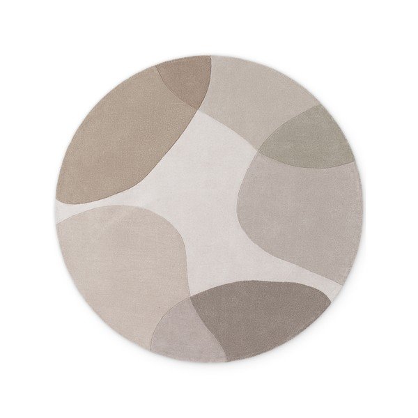 Covor bej țesut manual rotund din lână ø 160 cm Hackney Clarissa – Ted Baker