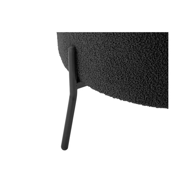 Fotoliu negru cu tapițerie din țesătură bouclé Noble – Leitmotiv-image-4